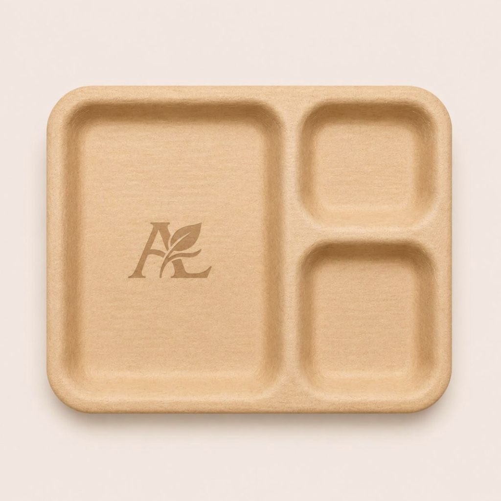 Aranyae Signature 9.6” 2-Compartment Leaf Plate