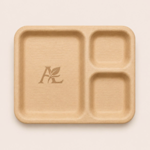 Aranyae Signature 9.6” 2-Compartment Leaf Plate