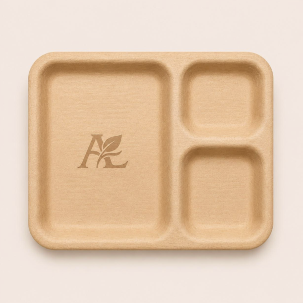 Aranyae Signature 9.6” 2-Compartment Leaf Plate
