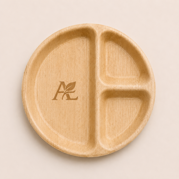 Aranyae Signature 10″ 2-Compartment Leaf Plate