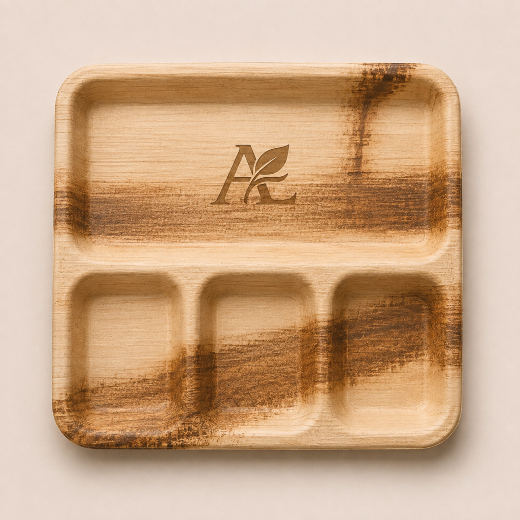Aranyae Signature 10″ 3-Compartment Leaf Plate